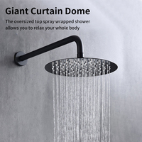 Robinet thermostatique moderne à poignée unique Système de douche mural en laiton avec jet de pluie à main pour appartements et villas