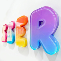 Bande lumineuse néon, lettres LED personnalisées, enseigne en acrylique, lettres de l'alphabet personnalisées couleur gelée bonbon gommeux