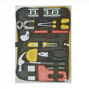高强度定制OEM ODM家用手动工具套装电工木匠扳手套件，带刀具软壳包装