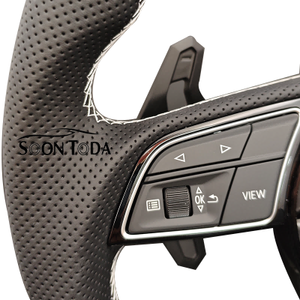 Volante de Fibra de Carbono, Serie Deportiva de Cuero, Personalización Privada para <span class=keywords><strong>Audi</strong></span> A3 A4 A5 A6 A7 S3 B9 S4 S5 B8 B9 RS3 RS5 RS7 - Product Image 4