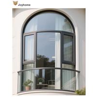Fenêtres de baie et de baie arquée de style européen haute performance, étanches, en aluminium, avec double vitrage trempé et cadre en aluminium