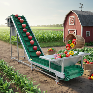 Met bovenkap, China fabriek, hopper, op maat gemaakte gemotoriseerde Z-type klauwen, PVC-band, hellende transportband voor restaurantgebruik, verpakking - Product Image 1