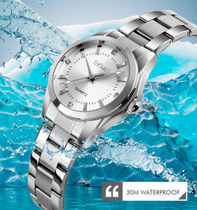 Skmei 1620 femmes marque de luxe montres à Quartz en acier inoxydable étanche montre-bracelet verre Simple minimaliste pointeur en gros - Product Image 3
