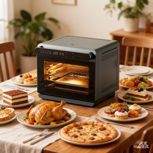 Four de <span class=keywords><strong>cuisine</strong></span> de grande capacité 24L Grille-pain Four friteuse à vapeur numérique intelligent avec fenêtre visible - Product Image 4