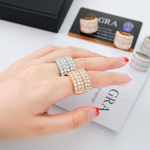 Bague de doigt en argent sterling 925 personnalisée tendance en gros, 5 rangées, diamant moissanite cultivé en laboratoire personnalisé, cadeau hip-hop pour femmes - Product Image 3