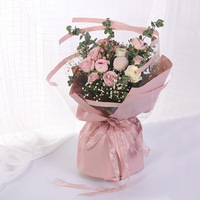 Nouveau stock de papier à fleurs imperméable semi-transparent pour la Saint-Valentin, papier d'emballage pour bouquet de fleurs