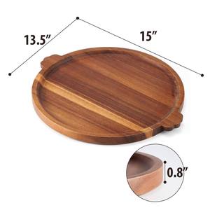 Plateau de service en bois le plus vendu, plateau de service artisanal en bois naturel pour la présentation des aliments, décoration de table de cuisine et de salle à manger, en vente - Product Image 3