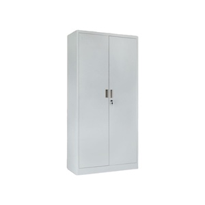 Armoire à vêtements en acier gris moderne et économique à deux portes et classeur métallique de bureau à 4 étagères pour le rangement à domicile et au bureau - Product Image 3