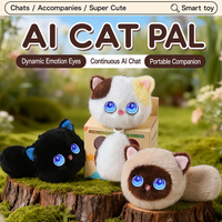 Porte-clés en peluche chat intelligent AI mignon, interactif et parlant, en polyester, 10 cm