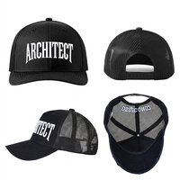 Casquette Trucker 6 Panneaux Brodé Architect en Coton et Polyester avec Visière Courbe et Fermeture Snapback – Vente en Gros