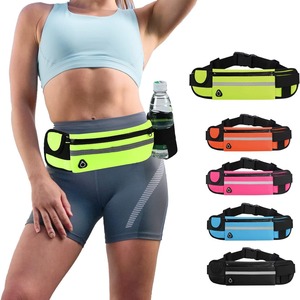 Ceinture de sport réfléchissante pour chien avec laisse rétractable en nylon pour la marche et la course en extérieur – Orange, Vert fluorescent, Rouge, Bleu, Noir - Product Image 1