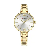 Montre-bracelet à quartz pour femme CURREN 9017 en acier inoxydable, accessoire de mode et d'affaires, montre-bracelet en acier pour femme, Reloj