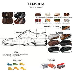 OEM Custom British Men's Lace-up Oxford <b>Shoes</b> High Top Pointed Toe Comfort Waterproof Breathable Cowhide Carving Autumn Office - Product Image 4