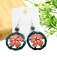 Boucles d'Oreilles Hawaïennes Bijoux Mode Île Style Tribal Fleur en Acrylique pour Femmes Filles