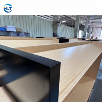 Présentoirs d'îlot détachables, durables et écologiques en grain de bois pour cigares, avec éclairage LED, pour l'aménagement intérieur de magasins de tabac