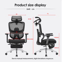 Fauteuil de bureau ergonomique de massage en gros avec repose-pieds, chaise de direction en maille à dossier haut, Sedia Da Ufficio