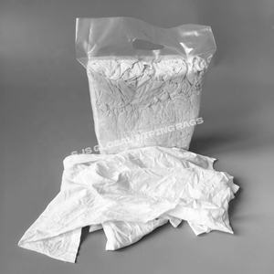 Trapos de camiseta 100% algodón reciclado de color blanco para uso industrial directo en talleres - Product Image 1