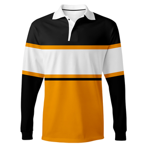 Polo de Rugby de manga larga personalizado de alta calidad, camiseta de Rugby de sublimación con patrón de rayas universitarias escolares - Product Image 5
