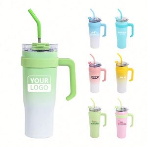 Customized Modern <b>Large</b> Ice Mug for Outdoor Car Use <b>Large</b> Capacity Handle Lid 40oz Double Layer Stainless Steel Travel <b>Cup</b> - Product Image 1