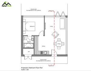 Villa moderne préfabriquée en acier léger galvanisé avec chambre, cuisine, salle de bain et salon - Product Image 2