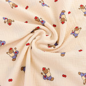 Tela de Muselina Doble Arrugada con Estampado 100% Algodón Orgánico <span class=keywords><strong>XNZ</strong></span> JURAVICHY JF2640 para Ropa de Bebé para Niños y Niñas - Product Image 3