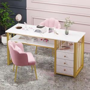 Wss Hot <b>Nail</b> <b>Desk</b> for <b>Nail</b> Tech Acetone Resistant Manicure Table with Metal Frame <b>Nail</b> Salon Station Beauty Storage Organizer - Product Image 1