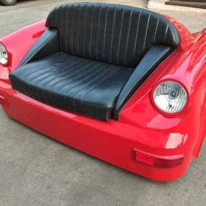Asiento de Cuero Estilo Retro Industrial <span class=keywords><strong>Vintage</strong></span>, Sofá Clásico para Automóvil, <span class=keywords><strong>Banco</strong></span> Rojo con Barra de Acero Laminado en Frío, Muebles Metálicos - Product Image 2