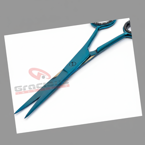 Ciseaux de coiffure Salon professionnel ciseaux de coupe de cheveux de barbier en acier J2 personnalisé ciseaux de coupe de cheveux de couleur bleue - Product Image 1