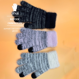 Biểu tượng tùy chỉnh màn hình cảm ứng găng tay Nhà cung cấp-thiết kế mới đa màu sắc găng tay dệt kim cho bán buôn OEM - Product Image 1