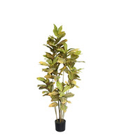 Künstlicher Codiaeum Variegatum Bonsai-Baum 1,6m PEVA-Material Topfpflanze für Heim- und Hochzeitsdekoration