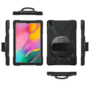 מוקשח Tablet Case עבור Samsung Tab 10.1 2019 מסתובב Kickstand סיליקון מחשב מקרה עבור סמסונג T515