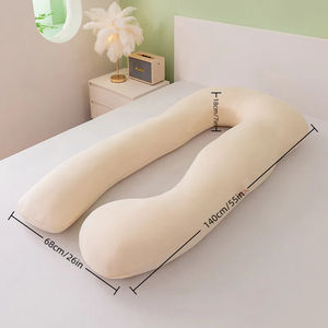 Corpo inteiro bege U em forma de gravidez travesseiro algodão orgânico capa maternidade para dormir - Product Image 5