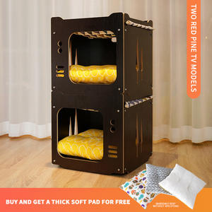 Großhandel moderne <span class=keywords><strong>Indoor</strong></span> Holz Haustier häuser DIY Multilayer Cat & <span class=keywords><strong>Dog</strong></span> Villa Kleintier käfige Möbel - Product Image 5