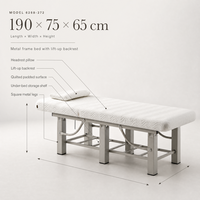 Lit de soin de beauté de luxe avec dossier réglable et matelas rembourré matelassé pour spa et clinique haut de gamme