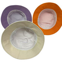 Chapeau seau en coton avec logo personnalisé brodé 2D Casquettes de pêcheur couleur crème Seau uni décontracté Usine en Chine