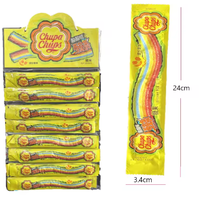 Chupa 10,5 g x 48 paquets de bonbons gélifiés au jus sucré et acide, long rouleau de bonbons gélifiés arc-en-ciel