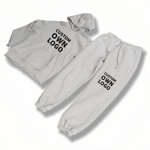 Sweat à capuche pour homme imprimé et brodé de logo personnalisé 100% coton Ensemble lourd pour homme Streetwear - Product Image 2