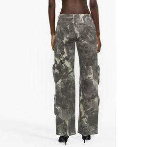 ออกแบบเอง แฟชั่นใหม่ เสื้อผ้าผู้หญิงสั่งทำ กางเกงคาร์โก้ลายพรางสำหรับผู้หญิง ผ้าหนา 14 ออนซ์ - Product Image 2