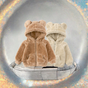 Nouveau <span class=keywords><strong>manteau</strong></span> à capuche en laine pour bébé, vêtements d'hiver pour garçons et filles âgés de <span class=keywords><strong>9</strong></span> <span class=keywords><strong>mois</strong></span> à 7 ans, veste grande taille, doublure en polyester, fermeture éclair - Product Image 3