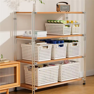 Durable Eco-Friendly Plastic Modern Household Pantry Storage Containers Handle Daily Desk Storage <b>Basket</b> <b>Kitchen</b> <b>Baskets</b> Factory - Product Image 3