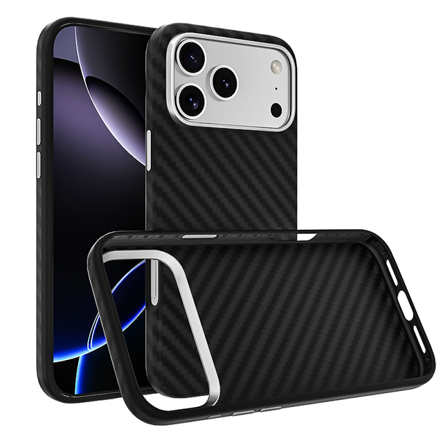 New Arrival Luxury Black Magnetic Aramid Fiber Mobile Phone case for iPhone 17 17Air 17 Pro Max Cover Aramid Fiber Phone case