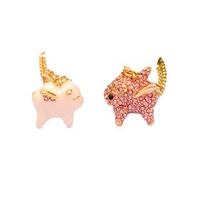 Nieuwkomers Schattige Mini Leuke <span class=keywords><strong>Hand</strong></span> Getekend Roze Vliegende Varken Held Hanger Ketting Franse Academie Stijl Oorbellen Ketting Set - Product Image 5