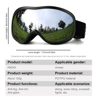 Lunettes de ski photochromiques personnalisées par le fabricant, protection UV400, lunettes de ski, lunettes de sport de neige, lunettes de sécurité pour snowboard OEM