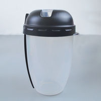 Nouveauté : Gobelet jetable en plastique PP de 24 oz avec couvercles et cuillère, compartiments séparés, récipient alimentaire multi-usages