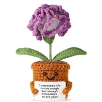 Œillets positifs au crochet faits à la main, fleurs positives, plantes au crochet, fleurs en pot au crochet, œillets tricotés pour la décoration de la maison