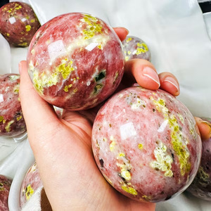 Esfera de Cristal Natural de Alta Calidad, Serpentina con Simbiosis de Aventurina Roja, Bola para Sanación - Product Image 2