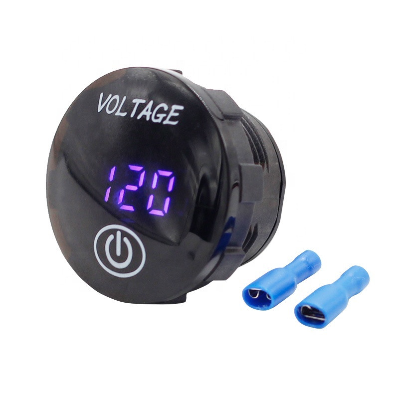 DC12V Waterproof Car Voltmeter Round LED