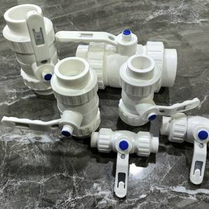 Robinet à bille manuel à haut débit PPR, double joint, tout plastique, raccords de tuyauterie d'eau 4/6 points, structure OEM personnalisable - Product Image 1