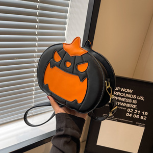 Bolso de Calabaza de Halloween para Mujer 2026, Nuevo, Divertido, a la Moda, con Bloques de Color, Personalidad, de un Solo Hombro, de Cuero PU - Product Image 3