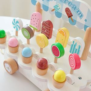 Camion de magasin de jouets en bois haut de gamme pour enfants et tout-petits, avec comptoir et aliments d'imitation, jouets en bois en forme de crème glacée - Product Image 4